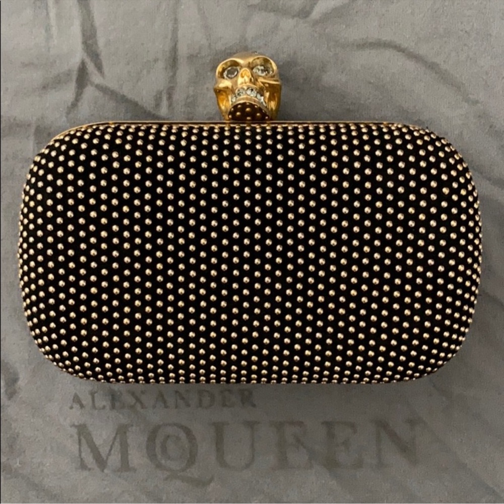 Alexander McQueen Studded Crystal Skull Clutch Box